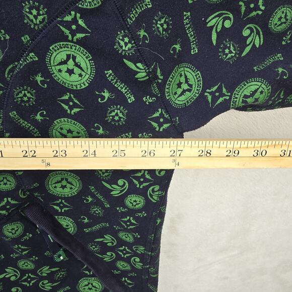 Vintage Akademiks Zip Up Hoodie Mens XXL Green AOP Velvet Lined Hood 90s Y2K - Picture 11 of 12